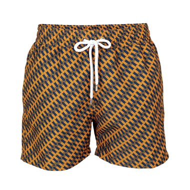 Sport Pilar Print Swim Short Navy And Gold - Swim Shorts