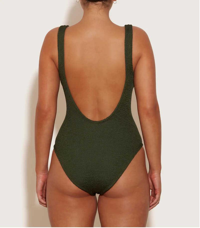 Load image into Gallery viewer, Classic Square Neck Swim Metallic Khaki - ONE SIZE - One Piece
