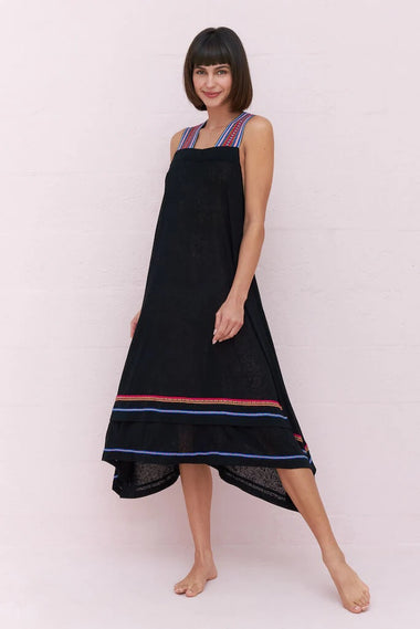 Woman wearing Pitusa Black Summer Dress