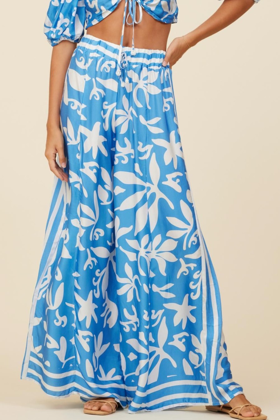 Load image into Gallery viewer, Summer Breeze Print Satin Pants - Bottoms
