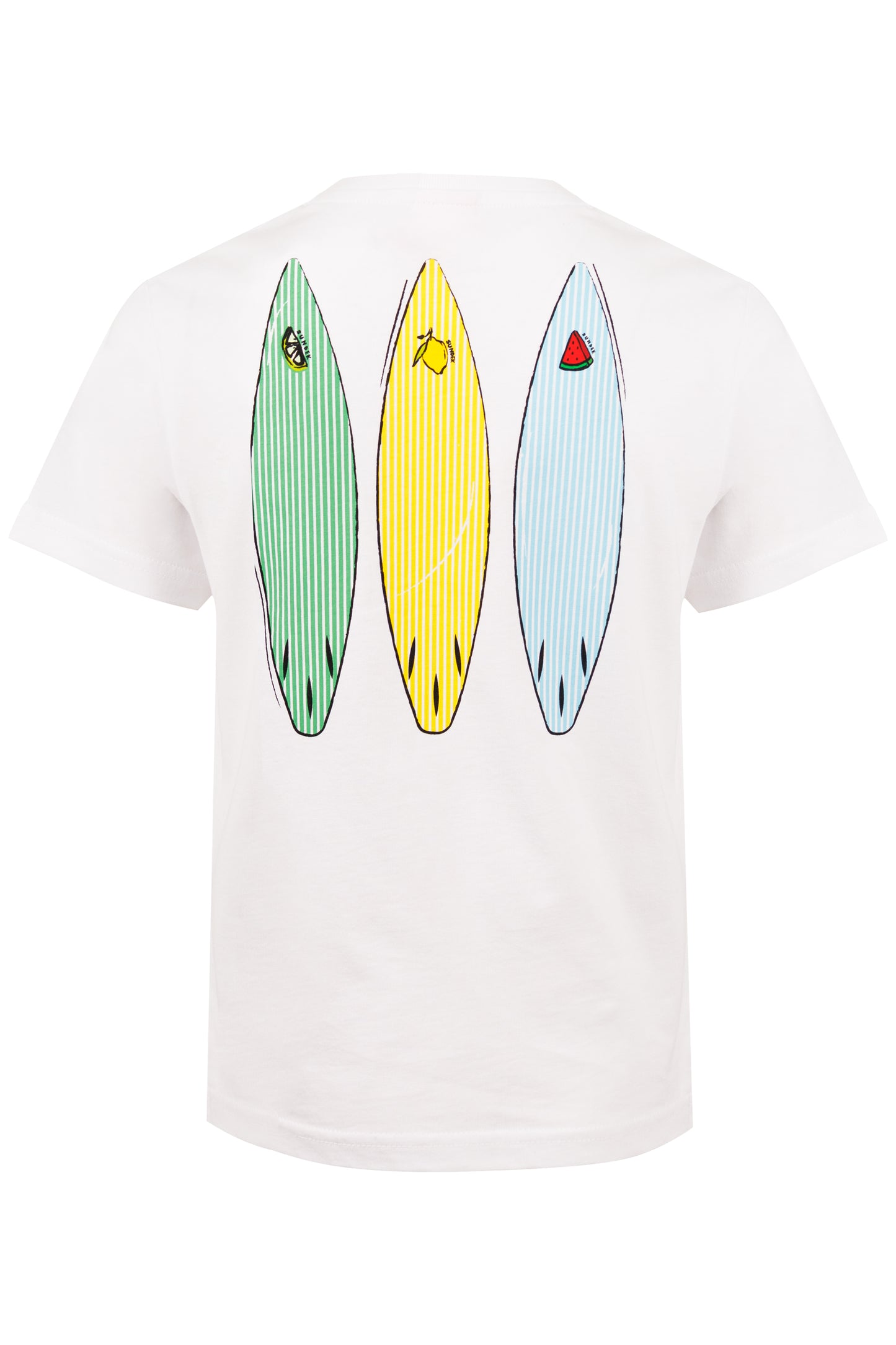 Load image into Gallery viewer, Surfboard Print White T-shirt

