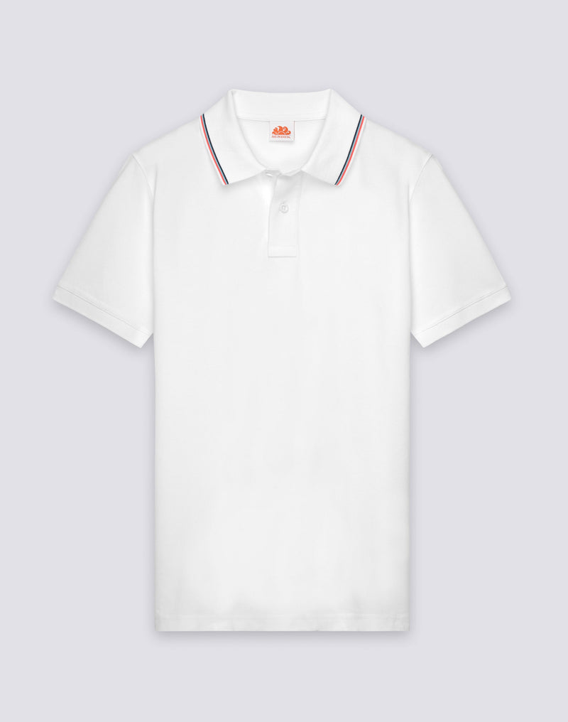 Men's Pima Cotton Polo Shirt in Off White