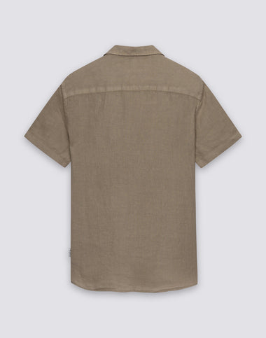 Men's Short Sleeve Linen Shirt in Safari