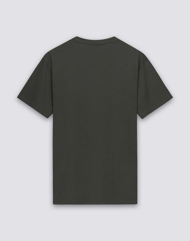 T-Shirt with Tricolour Embroidery in Dark Green