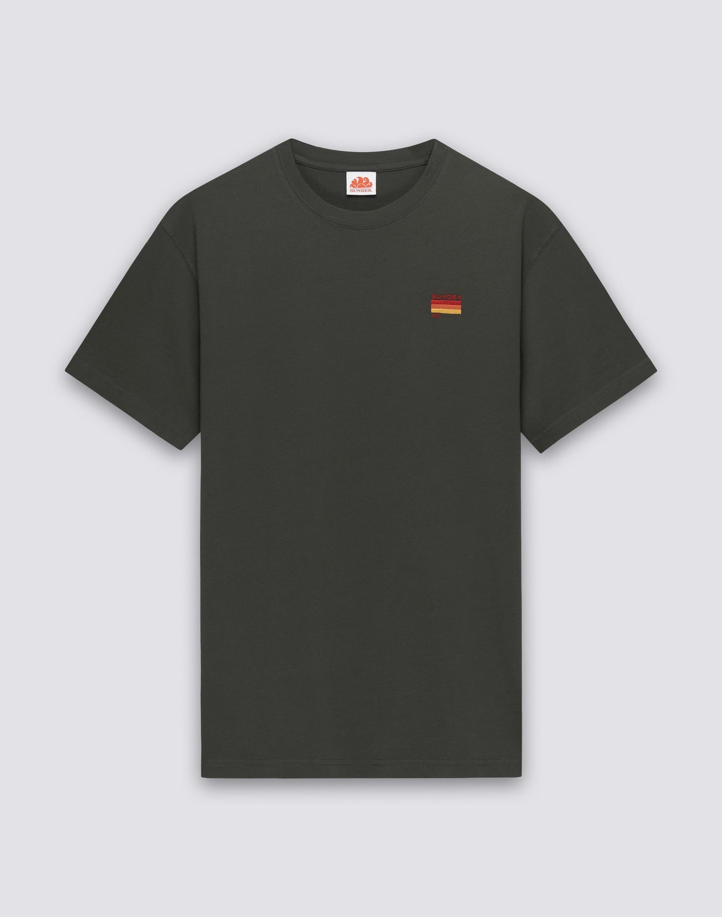 Load image into Gallery viewer, T-Shirt with Tricolour Embroidery in Dark Green
