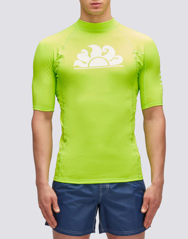 Short Sleeve Rash Guard Neon Yellow Green