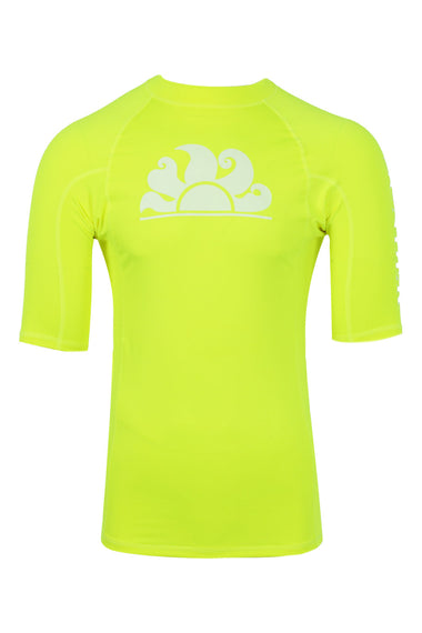Short Sleeve Rash Guard Neon Yellow Green