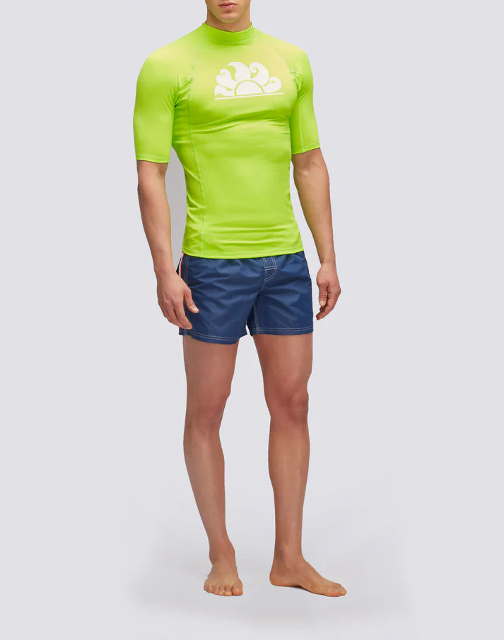 Load image into Gallery viewer, Short Sleeve Rash Guard Neon Yellow Green
