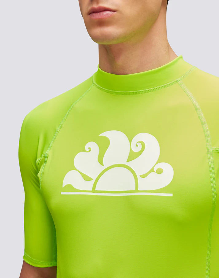 Load image into Gallery viewer, Short Sleeve Rash Guard Neon Yellow Green
