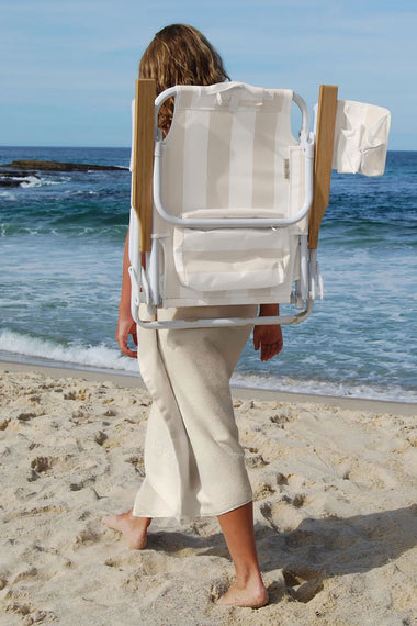 Deluxe Beach Chair Oyster Stripe