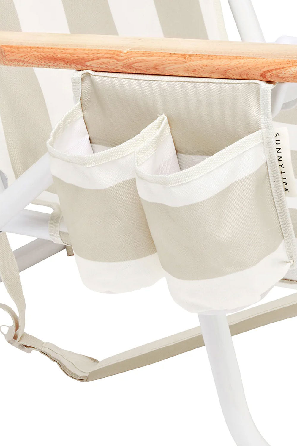 Load image into Gallery viewer, Deluxe Beach Chair Oyster Stripe
