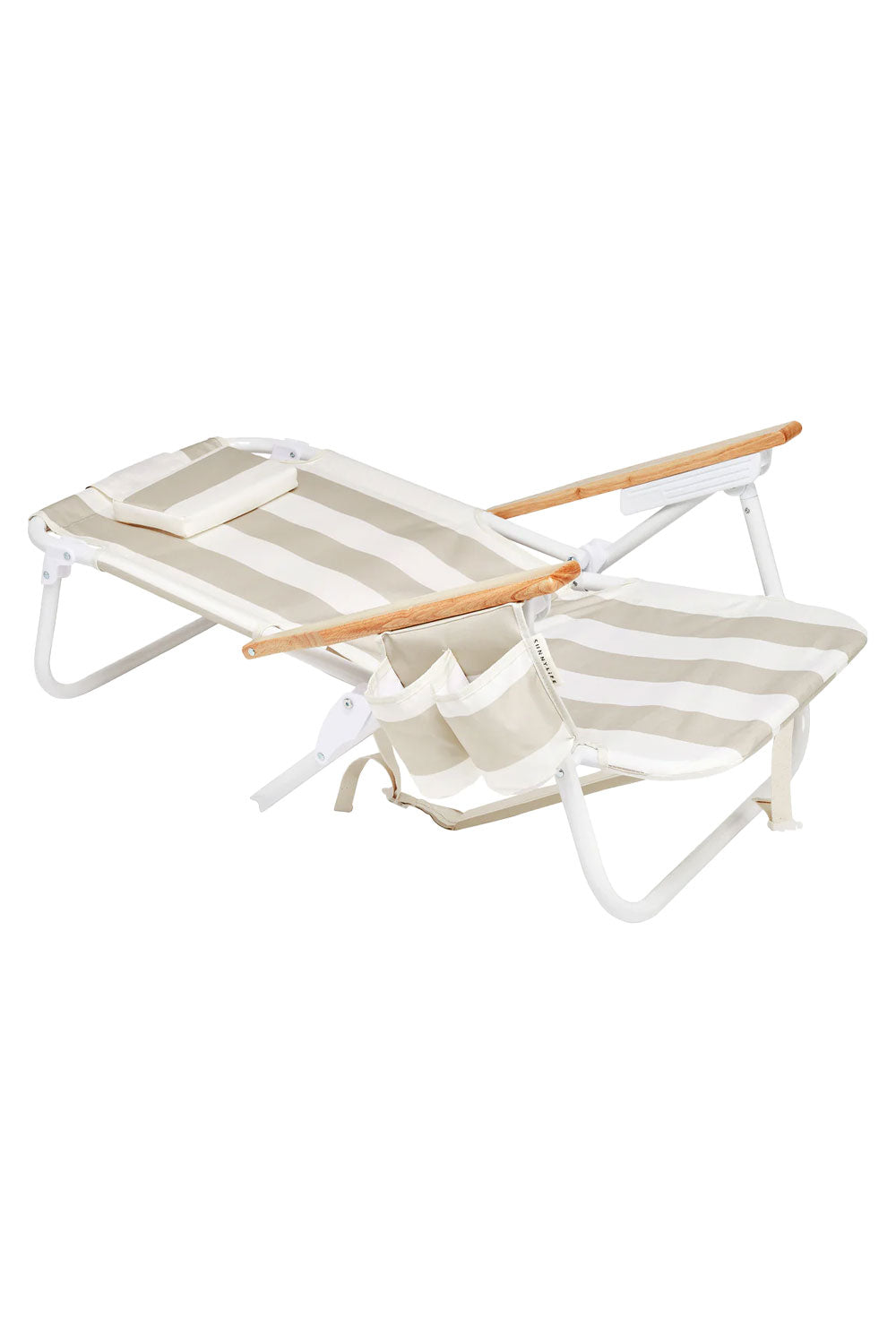 Load image into Gallery viewer, Deluxe Beach Chair Oyster Stripe
