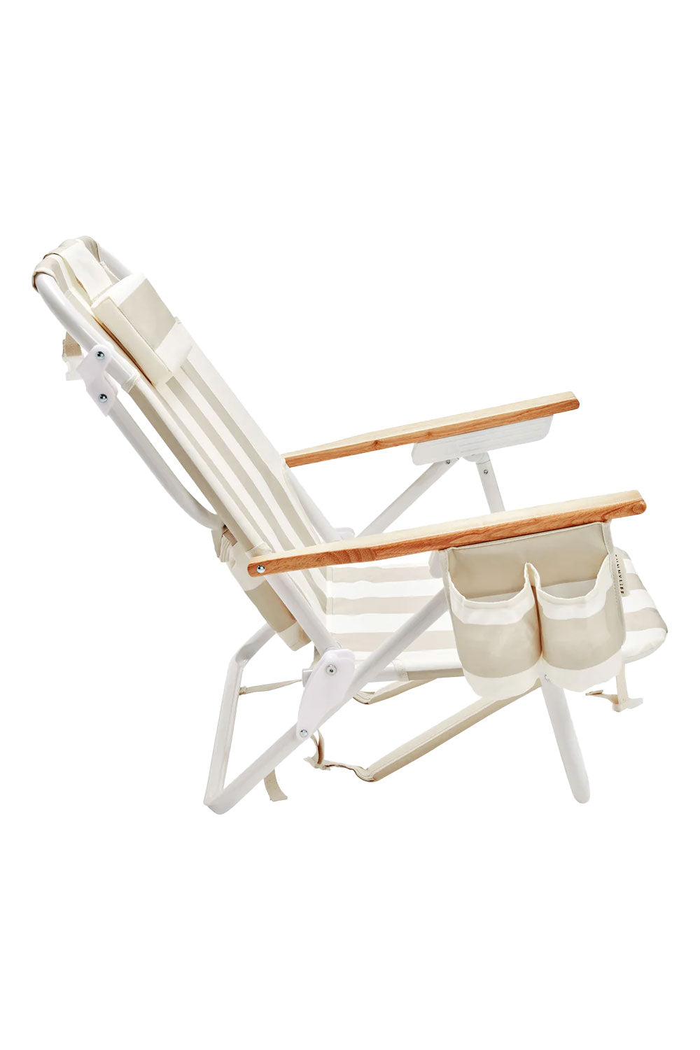 Load image into Gallery viewer, Deluxe Beach Chair Oyster Stripe

