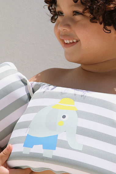 Floatie Jacket Eli Elephant Green Stripe