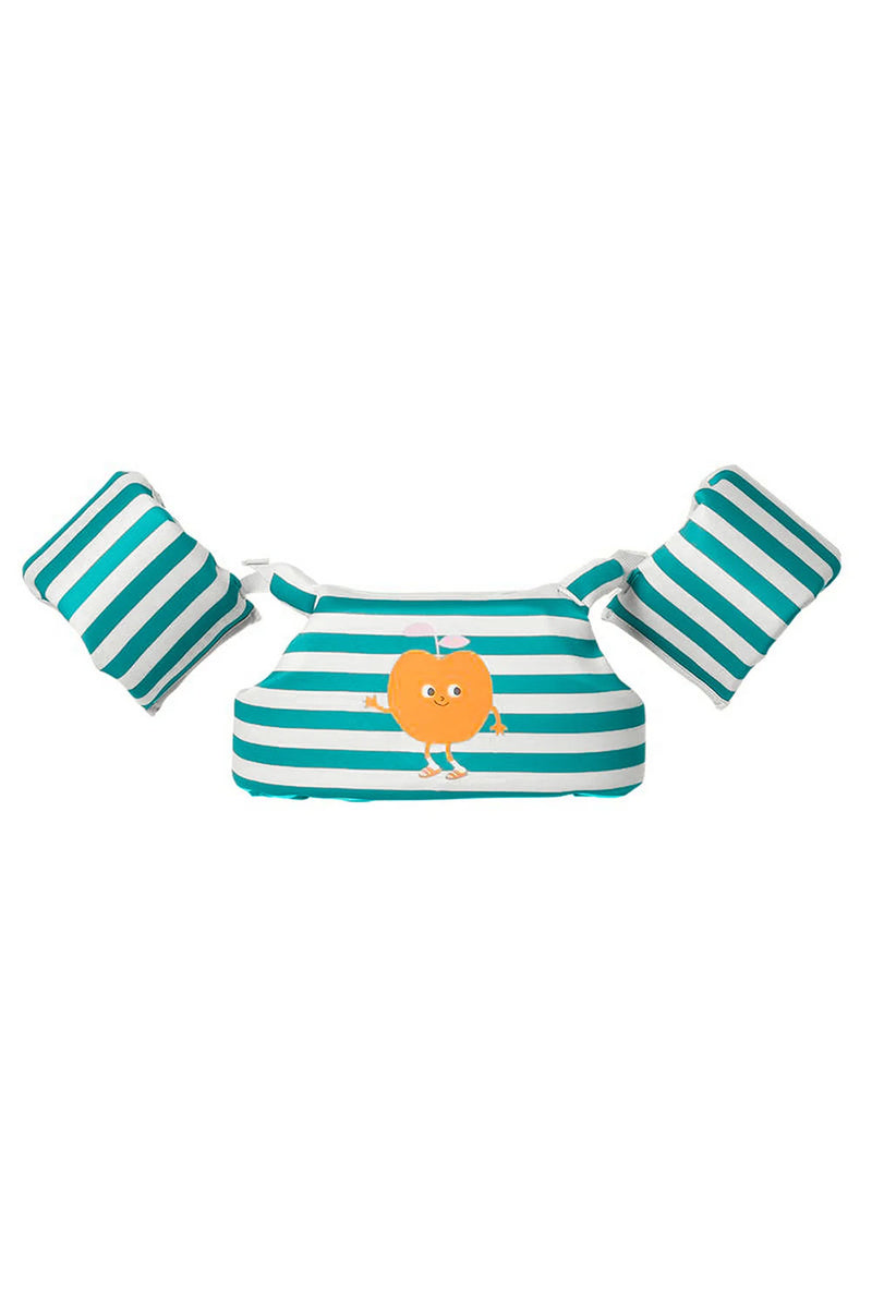 Floatie Jacket Poppy Peach Green Stripe