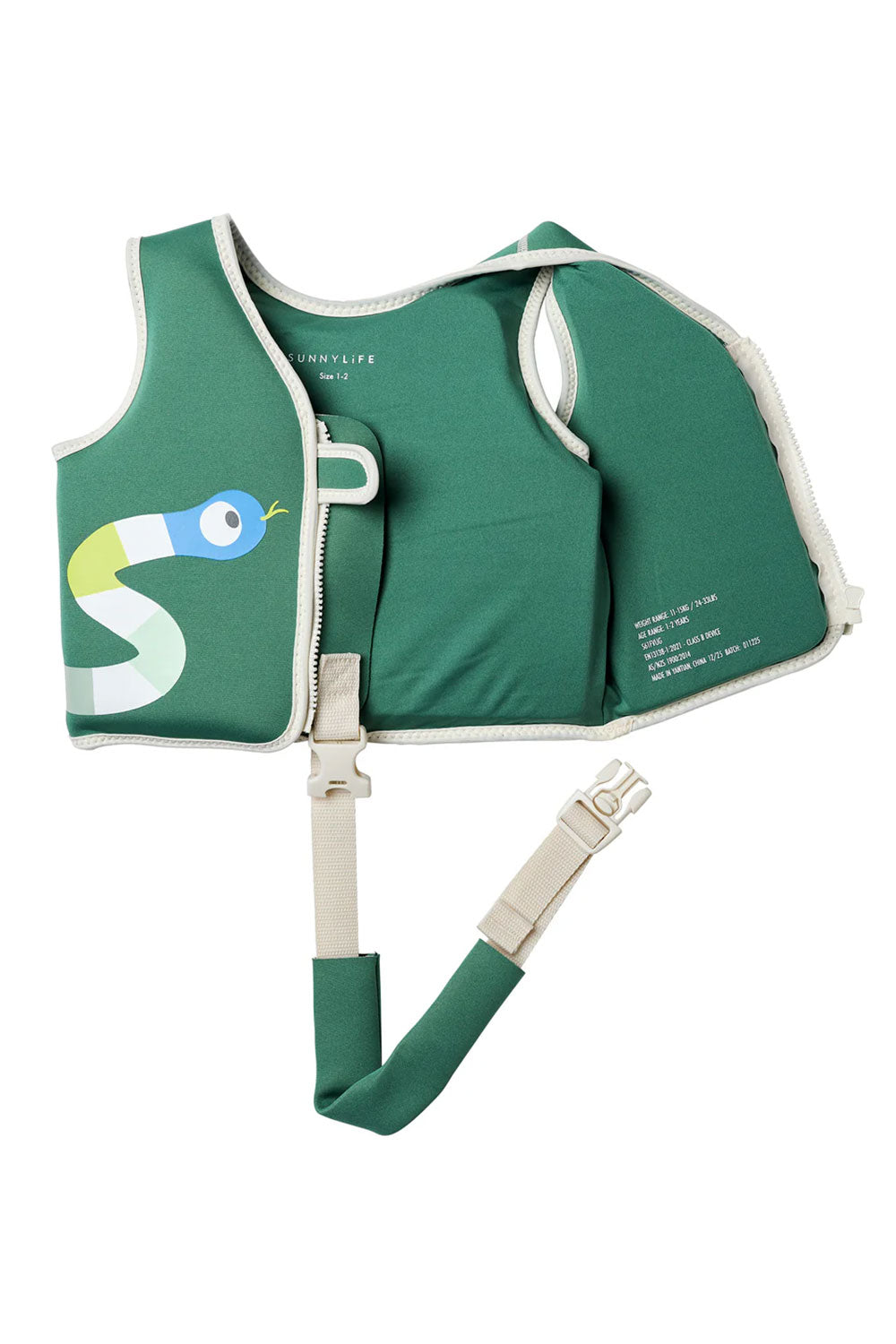 Load image into Gallery viewer, Kids Swim Vest Into The Jungle Green
