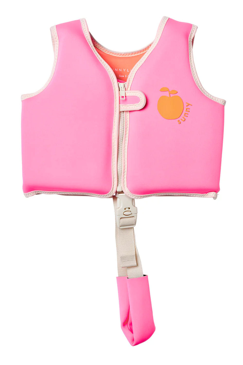 Load image into Gallery viewer, Kids Swim Vest Poppy Peach Neon Pink
