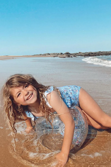 3D Inflatable Beach Ball Cotton Candy Glitter