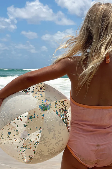 Inflatable Beach Ball Cotton Candy Glitter
