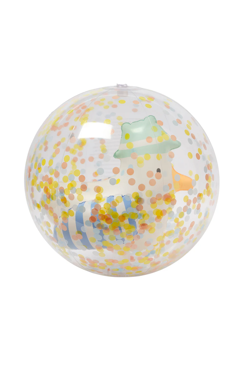 3D Inflatable Beach Ball Sid the Seagull Blue Stripe