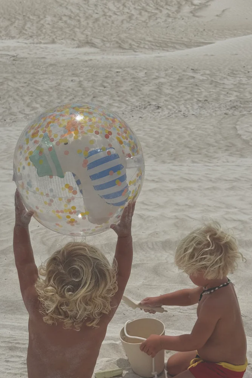 Load image into Gallery viewer, 3D Inflatable Beach Ball Sid the Seagull Blue Stripe
