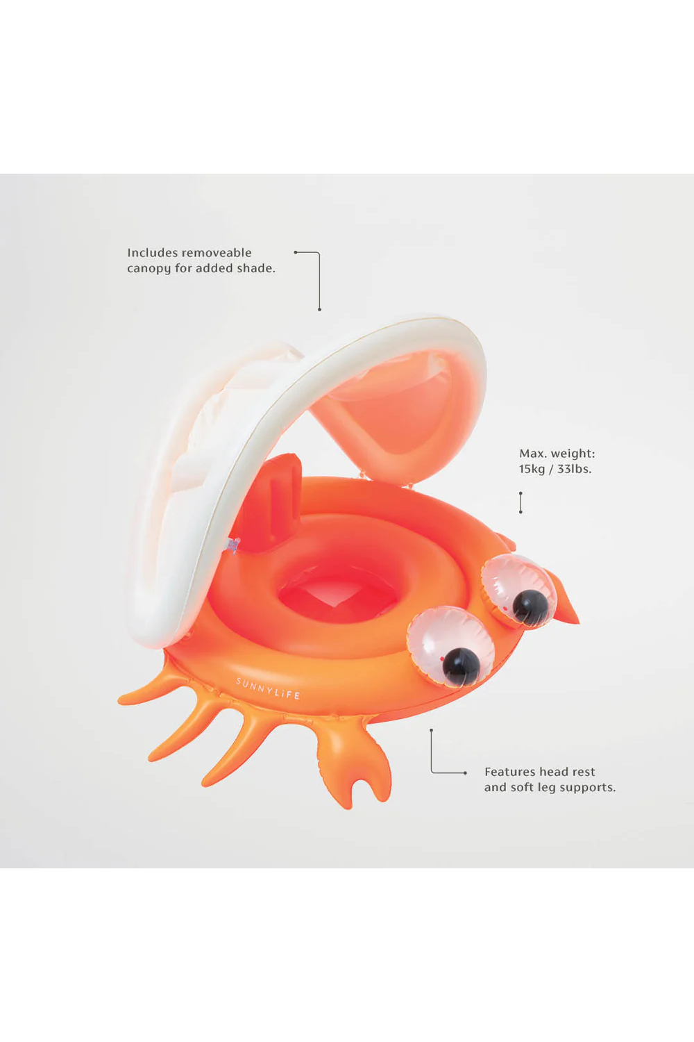 Load image into Gallery viewer, Baby Float Sonny The Sea Creature Neon Orange
