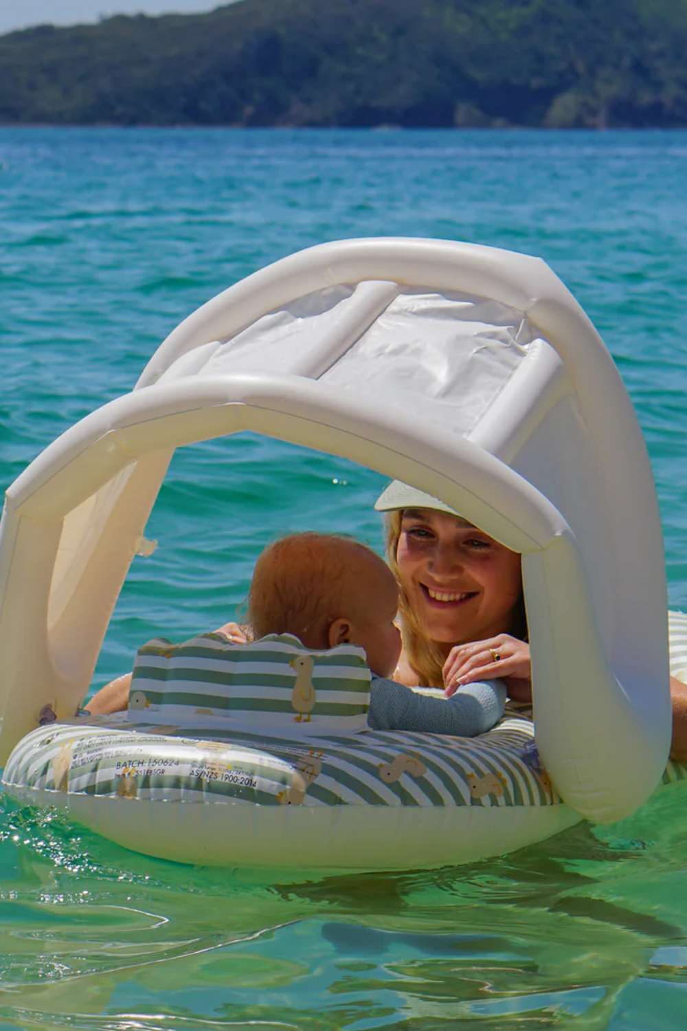Load image into Gallery viewer, Float Together Baby Seat Duck Sage Stripe

