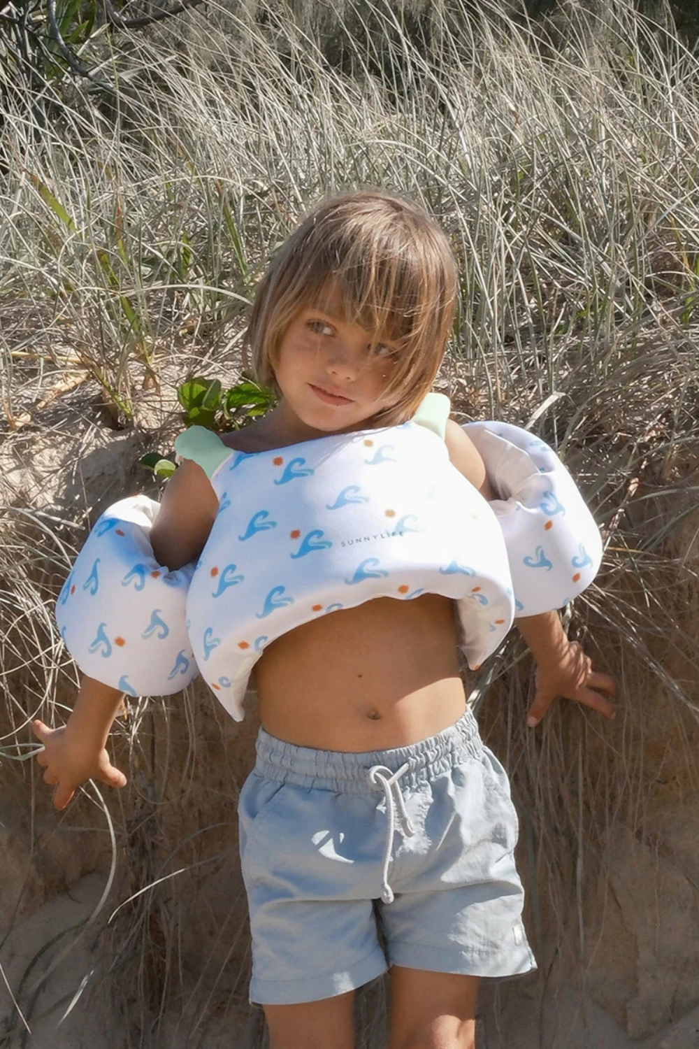 Load image into Gallery viewer, Floatie Jacket Sid the Seagull Blue Wave
