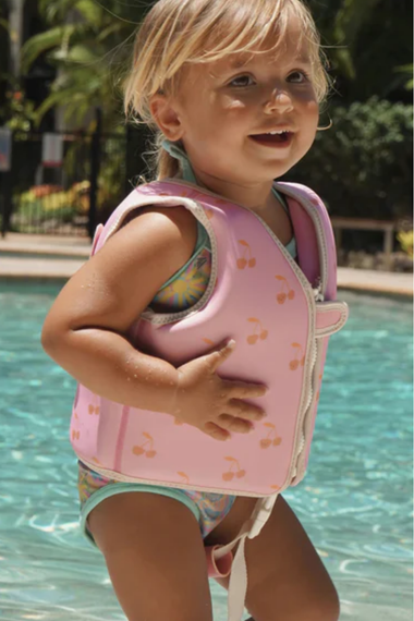 Kids Swim Vest Cotton Candy Cherry