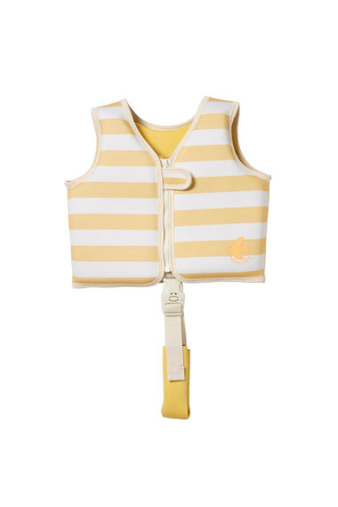Kids Swim Vest Sid the Seagull Mustard Stripe