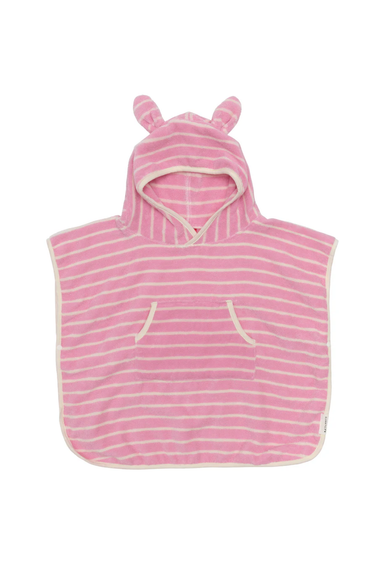 Kids Character Hooded Towel Cotton Candy Pink Stripe
