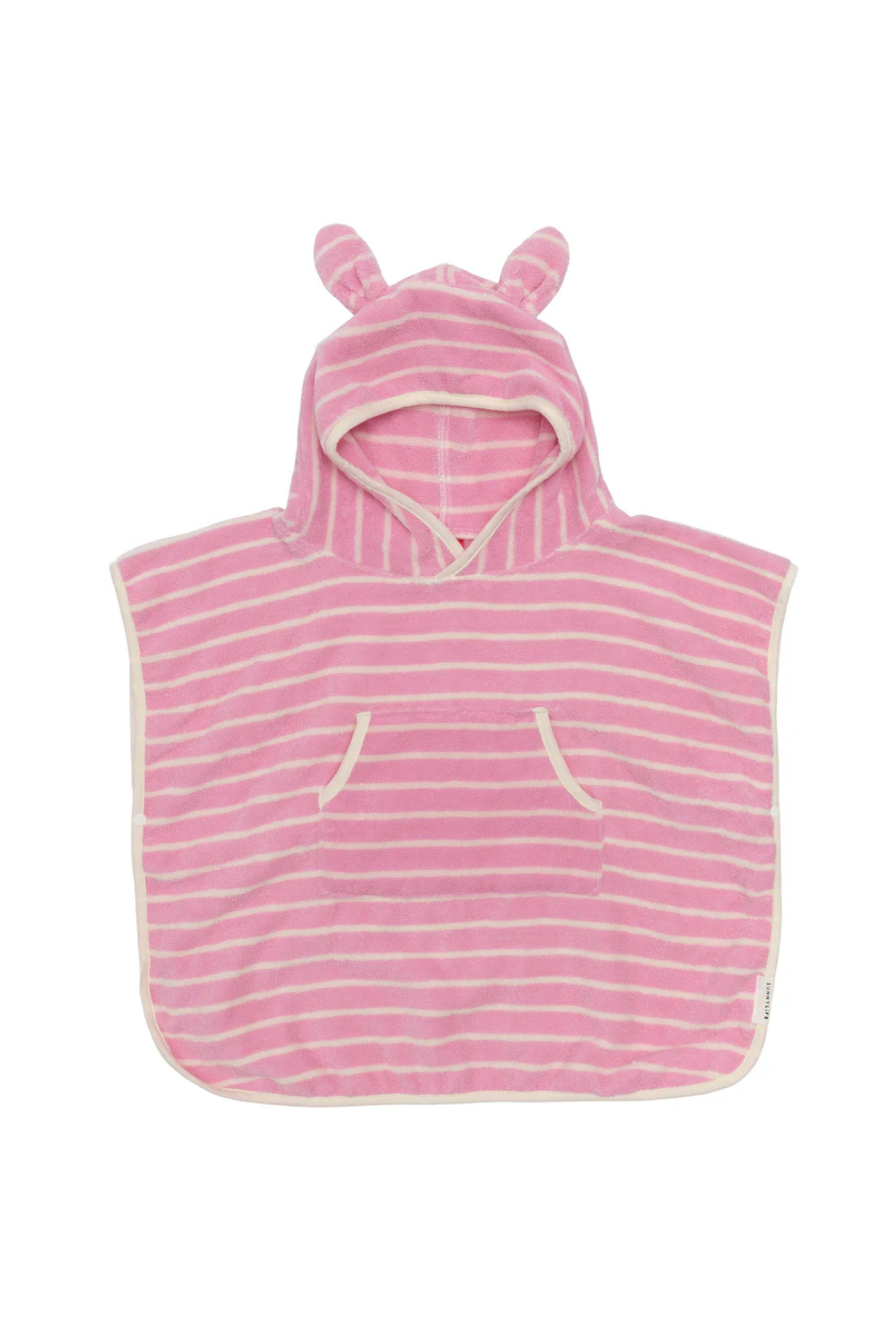 Load image into Gallery viewer, Kids Character Hooded Towel Cotton Candy Pink Stripe
