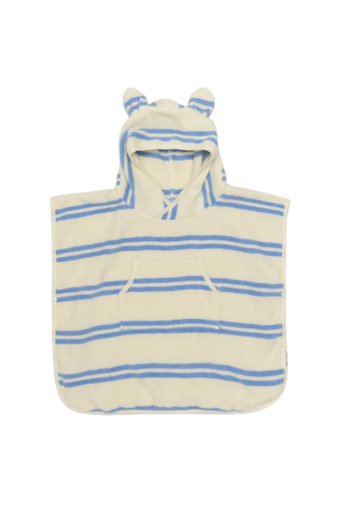 Kids Character Hooded Towel Sid the Seagull Blue Stripe