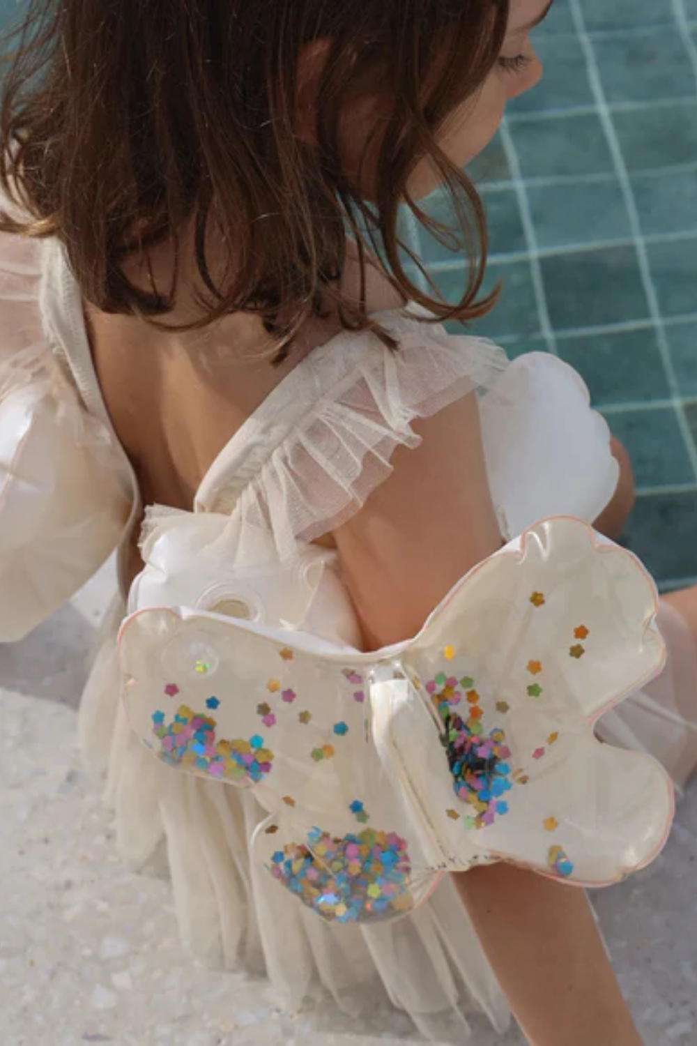 Load image into Gallery viewer, Kids Inflatable Arm Bands Cotton Candy Glitter
