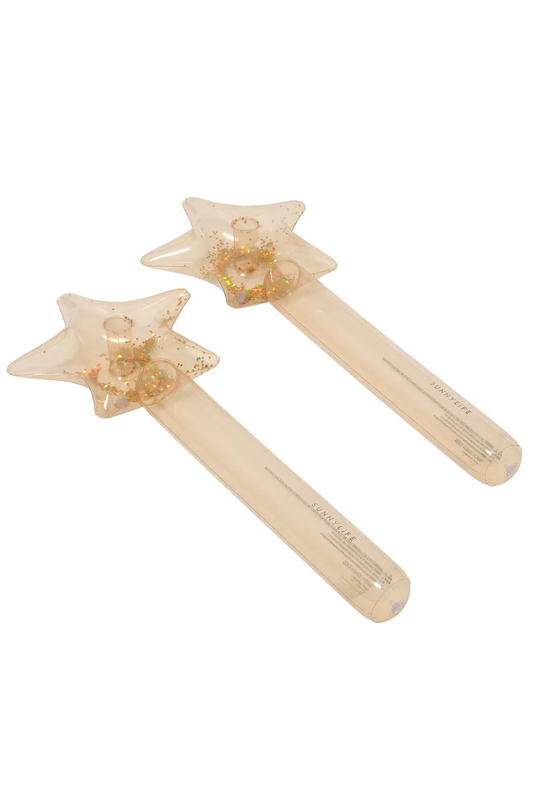 Load image into Gallery viewer, Kids Inflatable Star Wand Gold Set of 2
