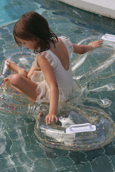 Kids Lie-On Float Cotton Candy Glitter