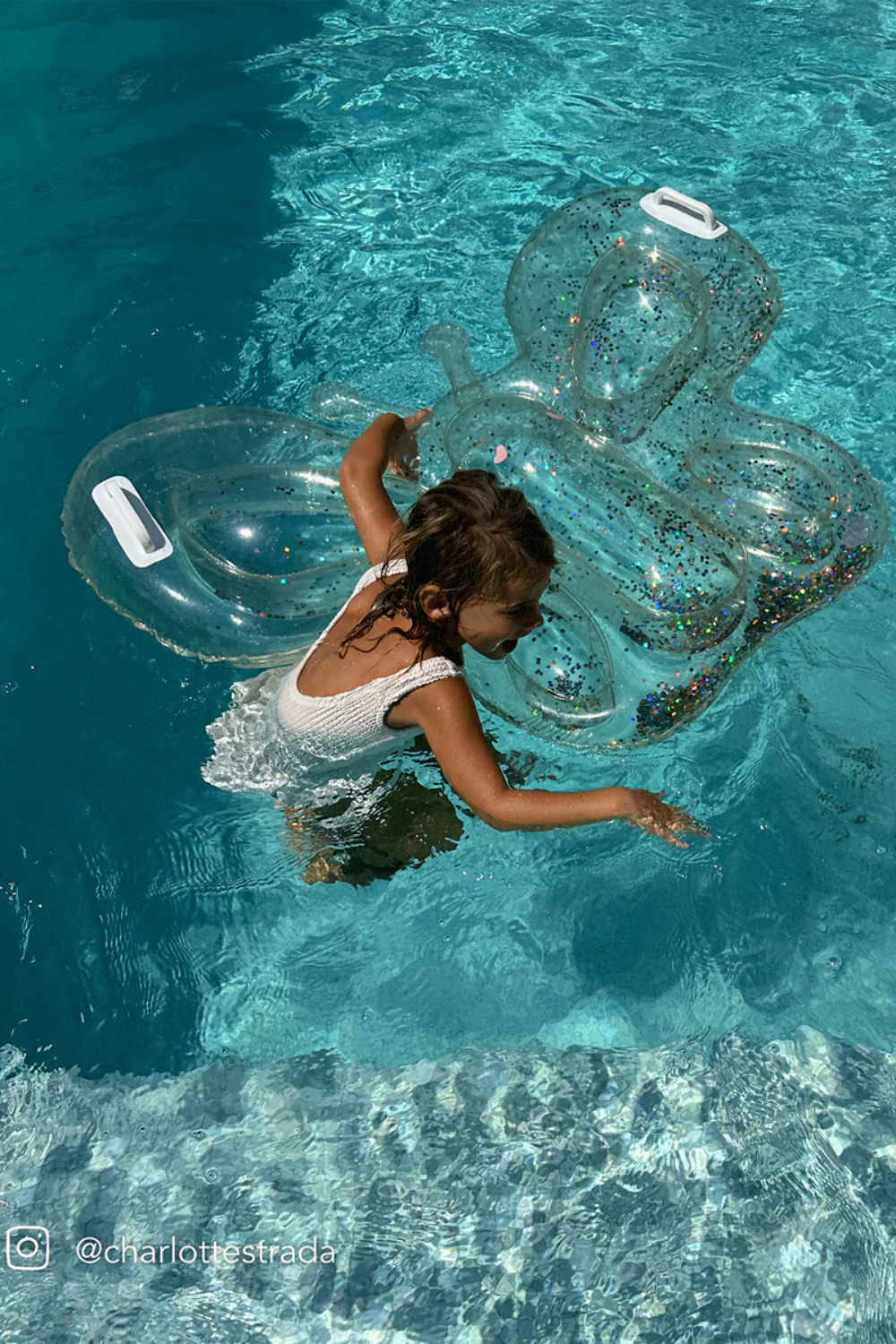 Load image into Gallery viewer, Kids Lie-On Float Cotton Candy Glitter
