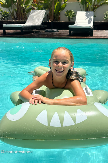 Kids Lie-On Float Salty the Shark Khaki