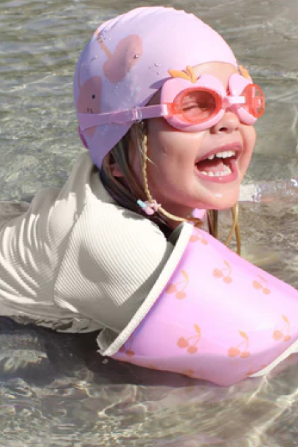 Load image into Gallery viewer, Kids Neoprene Arm Bands Cotton Candy Cherry
