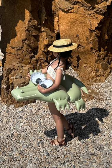 Kids Pool Ring Cookie The Croc  Khaki