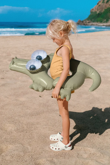 Kids Pool Ring Cookie The Croc  Khaki