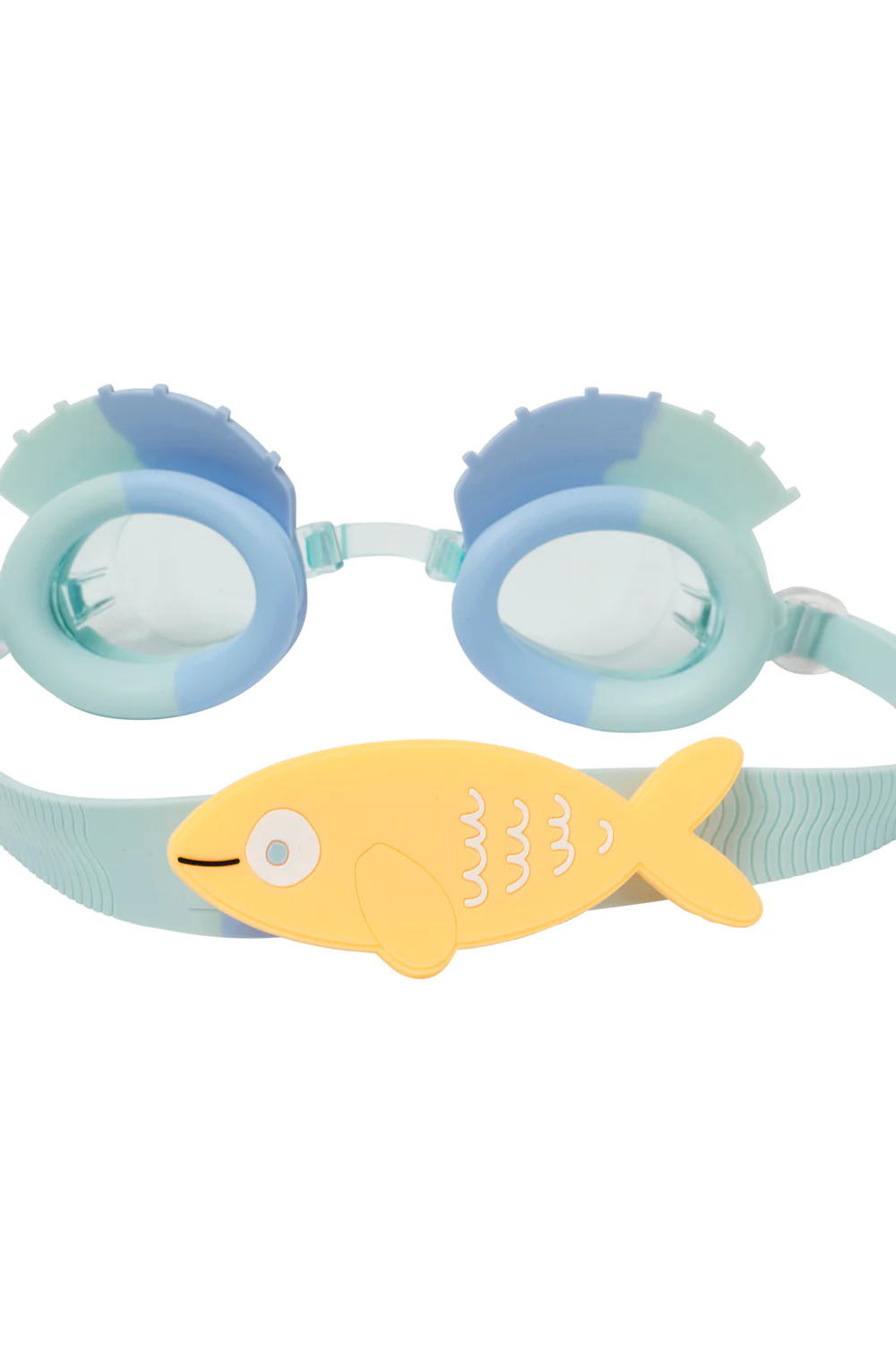 Load image into Gallery viewer, Kids Swim Goggles Finn the Fish Aqua Blue
