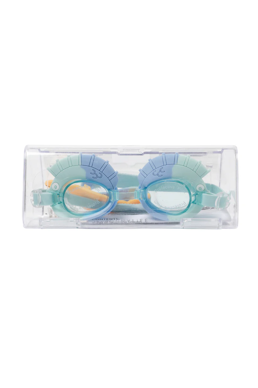 Load image into Gallery viewer, Kids Swim Goggles Finn the Fish Aqua Blue
