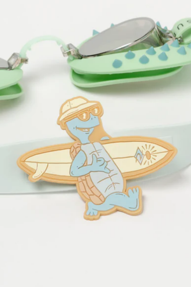 Kids Swim Goggles Shred Turtle Aqua