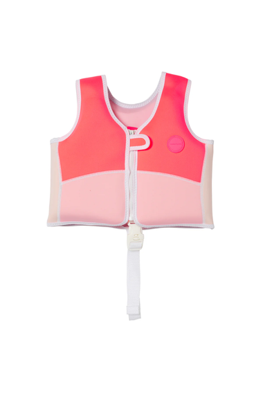 Melody the Mermaid Swim Vest Neon Strawberry