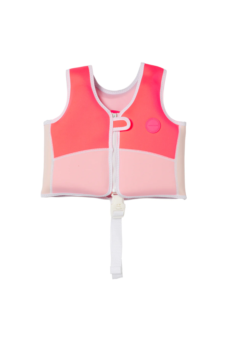 Melody the Mermaid Swim Vest Neon Strawberry