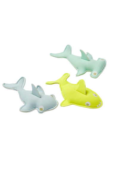 Salty the Shark Dive Buddies Aqua Neon Yellow Set of 3