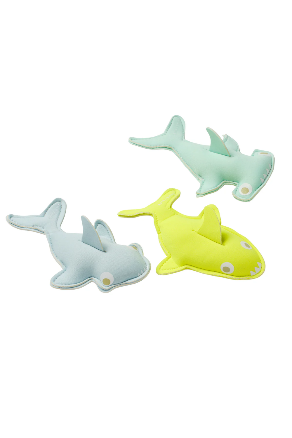 Load image into Gallery viewer, Salty the Shark Dive Buddies Aqua Neon Yellow Set of 3
