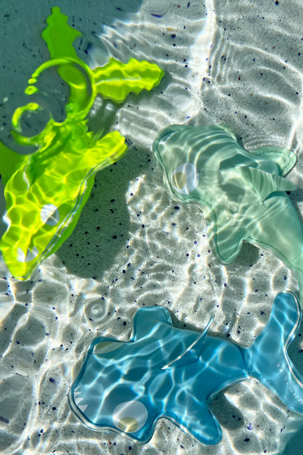 Load image into Gallery viewer, Salty the Shark Dive Buddies Aqua Neon Yellow Set of 3
