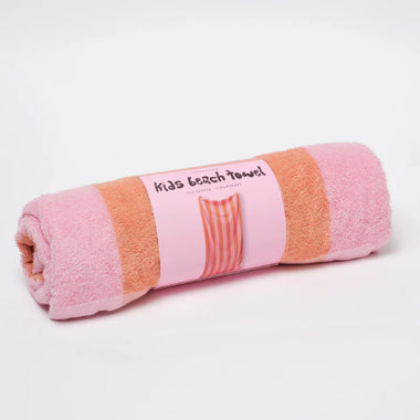 Terry Beach Hooded Towel Sea Seeker Strawberry